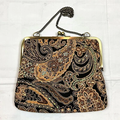 Bolso sin asas Marco Avane vintage bordado con cuentas cierre de beso Foto 1 de 4