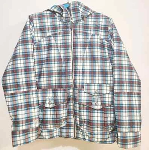 Burton Dryride Jacket White Plaid Womens Large VTG Snowboard Ski Jacket Clean - Picture 1 of 11