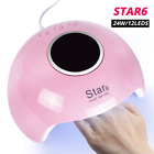 24W/12 LED USB Lamp Nail Dryer Pink Portable Curing All Gels Varnish LED STAR 6