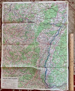 WW2 MAP FRANCE GERMAN FRONT - FRONTIÈRE FRANCO-ALLEMANDE NOVEMBER 1939 22"X29" - Picture 1 of 7