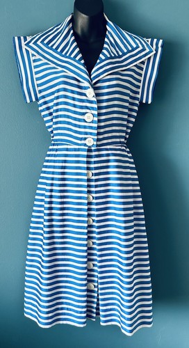 SAINT LAURENT (YSL) Abito vintage Saint Laurent Rive Gauche blu nautico a righe YSL *leggi*