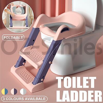Potty Training Toilet With Soft Seat And Step Stool Ladder For Toddlers & Kids • 32.95$