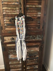 Pia Rossini Resort Wear Tie Dye Blue Embroidered Cover Up Dress S/M - Picture 1 of 2