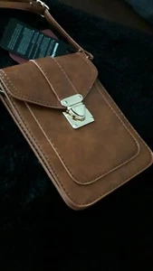 Ladies Handbag Cross Body Messenger Bag Women Vegan? Tan new with tags Zicac - Picture 1 of 9