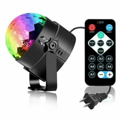 RGB Disco Party Light LED Stage Magic Ball Lights Strobe DJ Sound Activated Lamp - Image 1 of 4