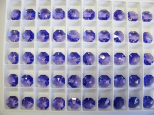 14mm Swarovski Blue Violet Octagons - 8116 Two Holes x 50 Piece's - Picture 1 of 2