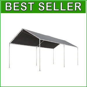 Spacious 10'x20' Carport Canopy - Reinforced Steel and Ground Stakes Included - Picture 1 of 11