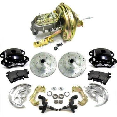 1964 Pontiac Tempest Front Disc Brake Conversion Stock Black Wilwood 11" Booster - Image 1 of 2