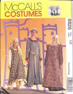 8826 UNCUT McCalls Schnittmuster Mittelalter Misses Mädchen Kleid Halloween Kostüm - Bild 1 von 2