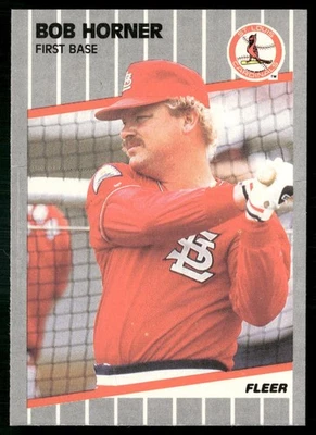 Bob Horner 1989 Fleer #452 St. Louis Cardinals - Image 1 of 2