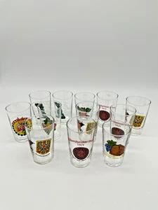 12 Vintage Deutsche Schnapsgläser Andenken Backfischfest in Worms Pfeddersheimer Markt - Bild 1 von 7