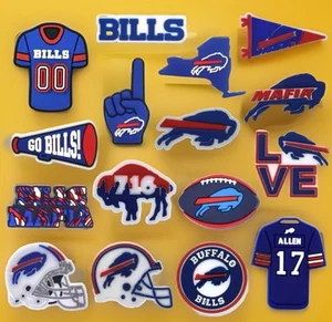 🔥 NUEVO PAQUETE DE 16 Dijes para Zapatos Buffalo Bills Crocs Mafia NFL Josh Allen ¡Fanático del Casco! - Imagen 1 de 17
