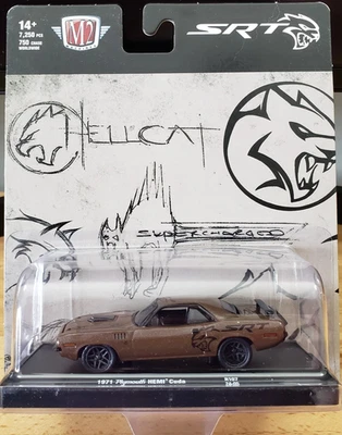 M2 Machines 1971 Plymouth HEMI Cuda SRT Hellcat Auto-Drivers Diecast 1:64 Brown - Image 1 of 4
