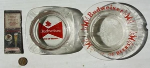 RARE Budweiser Beer TWO Ashtray & Matchcover set Philadelphia Pa Billiards Pool- - Picture 1 of 1
