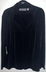 Top de mujer Simonton Says cuello en V manga larga talla 1X negro - Imagen 1 de 7