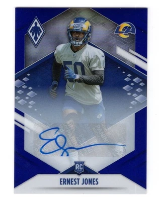 2021 Panini Phoenix Ernest Jones Blue Auto RC /25 #187 Rams - Image 1 of 2