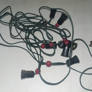 Antike Weihnachtslichterkette Weihnachtslichterkette C 6 Birnen Schnur 8 Werke Mütter - Bild 1 von 3