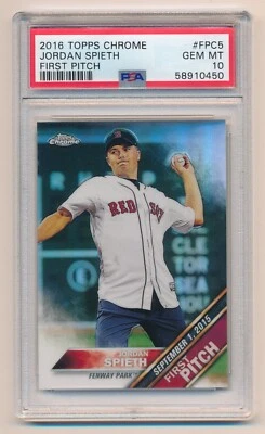 2016 Topps Chrome First Pitch Jordan Spieth PSA 10 Gem Mint FPC-5 - Image 1 of 2