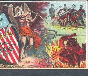 Devil 1800's Grim Reaper Lowes Paint Lucifer Chattanooga TN Victorian Trade Card