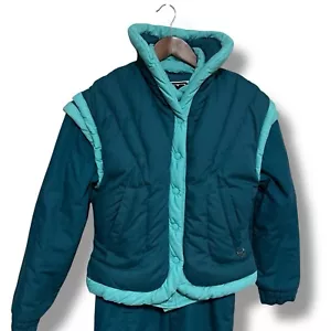 Vintage Obermeyer Belted Ski Suit + Puffer Vest Size 12 / See Measurements - Picture 1 of 10