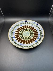 Mid Century Modern Mosaic Tile Trinket Dish 7.5” MCM Japan 1960’s BEAUTIFUL - Picture 1 of 5