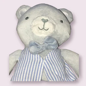 Baby Gear Gray Blue Bear Bow Tie Plush! 12" Stuffed Toy. - Picture 1 of 6