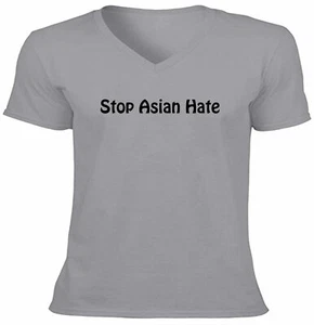 Camiseta Stop Asian Hate Cuello de Noche Unisex Hombres Mujeres Gráfica Igualdad Final Odio - Imagen 1 de 15
