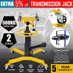 0.5 Ton Transmission Jack Stand 2 Stage Hydraulic High Lift Gearbox Lifter Hoist - Picture 1 of 12