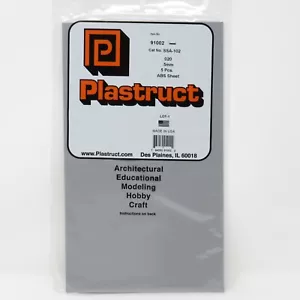 Plastruct 91002 Gray .020" 12x7 ABS Plastic Sheet Set Scratch building Supplies - Zdjęcie 1 z 2