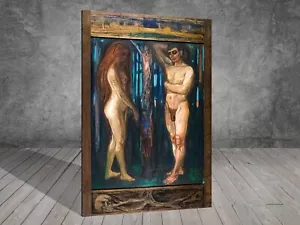 Edvard Munch Metabolism LOVE NUDE NAKED CANVAS PAINTING ART PRINT 1225 - Picture 1 of 9