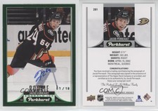 2022-23 Upper Deck Parkhurst Emerald Ice /10 Jacob Perreault #281 Rookie Auto RC