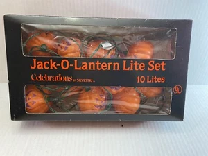 Vintage Halloween Celebrations Jack-o-lantern Lite Set Pumpkins Blow Mold - Picture 1 of 3