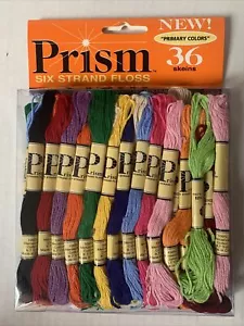 PRISM Cotton Six Strand Floss Craft Thread Primary 36 Pack Multi-color 8.7 Yards - Picture 1 of 2