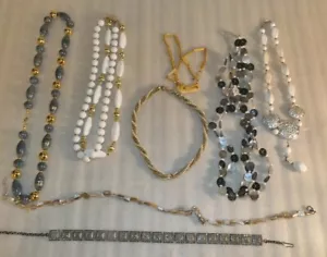 Lotto Collana Bigiotteria Moda Costume Metallo e Plastica Spirale, Perline, Paillettes - Foto 1 di 18