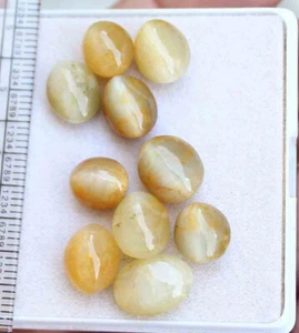 Natural 35.10 Cts Chrysoberyl Yellow Cats Eye Oval Cabochon Cut Loose Gemstone - Picture 1 of 4