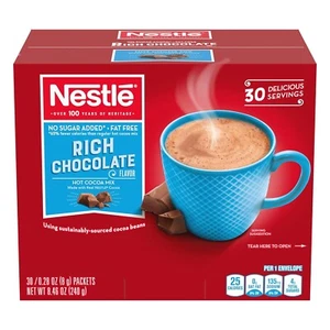 Nestle Hot Chocolate Packets, Hot Cocoa Mix, No Sugar Added and Fat Free, Bulk P - Picture 1 of 12