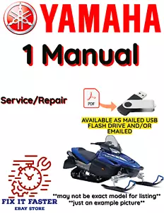 YAMAHA PZ50FXW MOTO DE NIEVE SERVICIO REPARACIÓN CABLEADO TALLER MANUAL PDF USB - Imagen 1 de 2