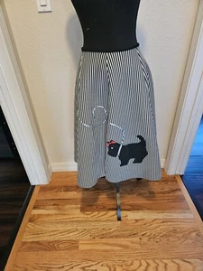 Women's 50's poodle skirt, Scotty Dog, neoprene, striped, waist 28", costume - Picture 1 of 5