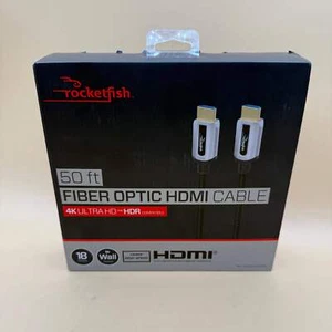 New Rocketfish 50ft Fiber Optic HDMI Cable RF-HG050A0C24 - Picture 1 of 8
