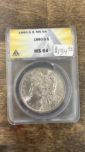 1880-S $1 Morgan Silver Dollar ANACS MS64 - Picture 1 of 2
