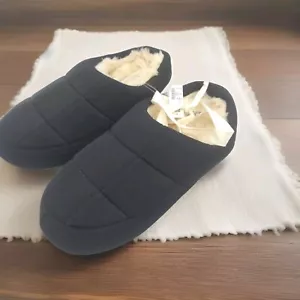 Neu mit Etikett Madewell gesteppte Jacqueline schwarze Slipper Kunstfell recyceltes Material Größe 9 - Bild 1 von 9