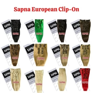 Clip de mezcla de cabello humano 100 % real europeo Sapna extensiones 18" vendedor del Reino Unido - Imagen 1 de 23