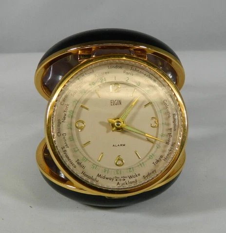 Vintage Elgin World Time Travel Alarm Clock Cover