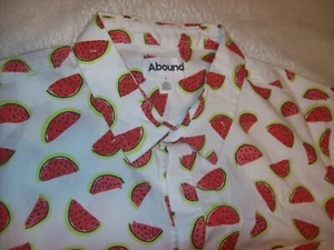 Camicia hawaiana nuova senza etichette Abound fette di anguria bottone tasca anteriore taglia L (B49) - Foto 1 di 6