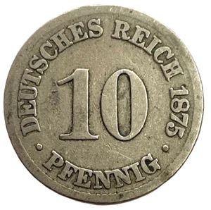 1875 Germany 10 Pfennig German World Coin KM# 4 Lot C2-165 - Picture 1 of 4