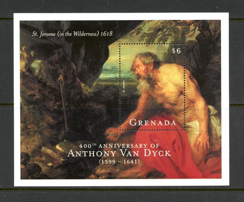 N496   Grenada  2000   art paintings  Van Dyck -  St. Jerome    sheet Cover