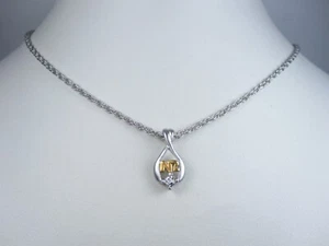 Nina Ricci Rhodium Plated Pendant with NR Logo 16-18" Length - 6828 - Picture 1 of 3