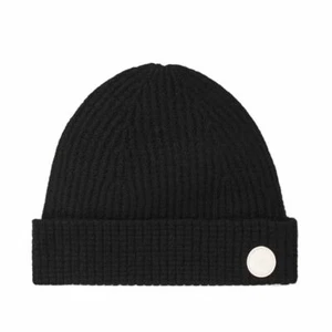 FOLK Wool Beanie Cap One Size Dark Blue Textured Knit Turn Up Design - Picture 1 of 2