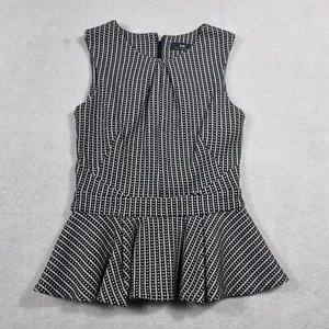 Cue Womens Mini Dress Size 8(AU) Black/White Short Sleeveless Peplum - Picture 1 of 11