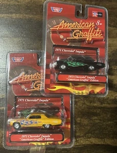 AMERICAN GRAFFITI 1971 CHEVY IMPALA MOTOR MAX CHEVROLET Black & Yellow Set Rare - Picture 1 of 8